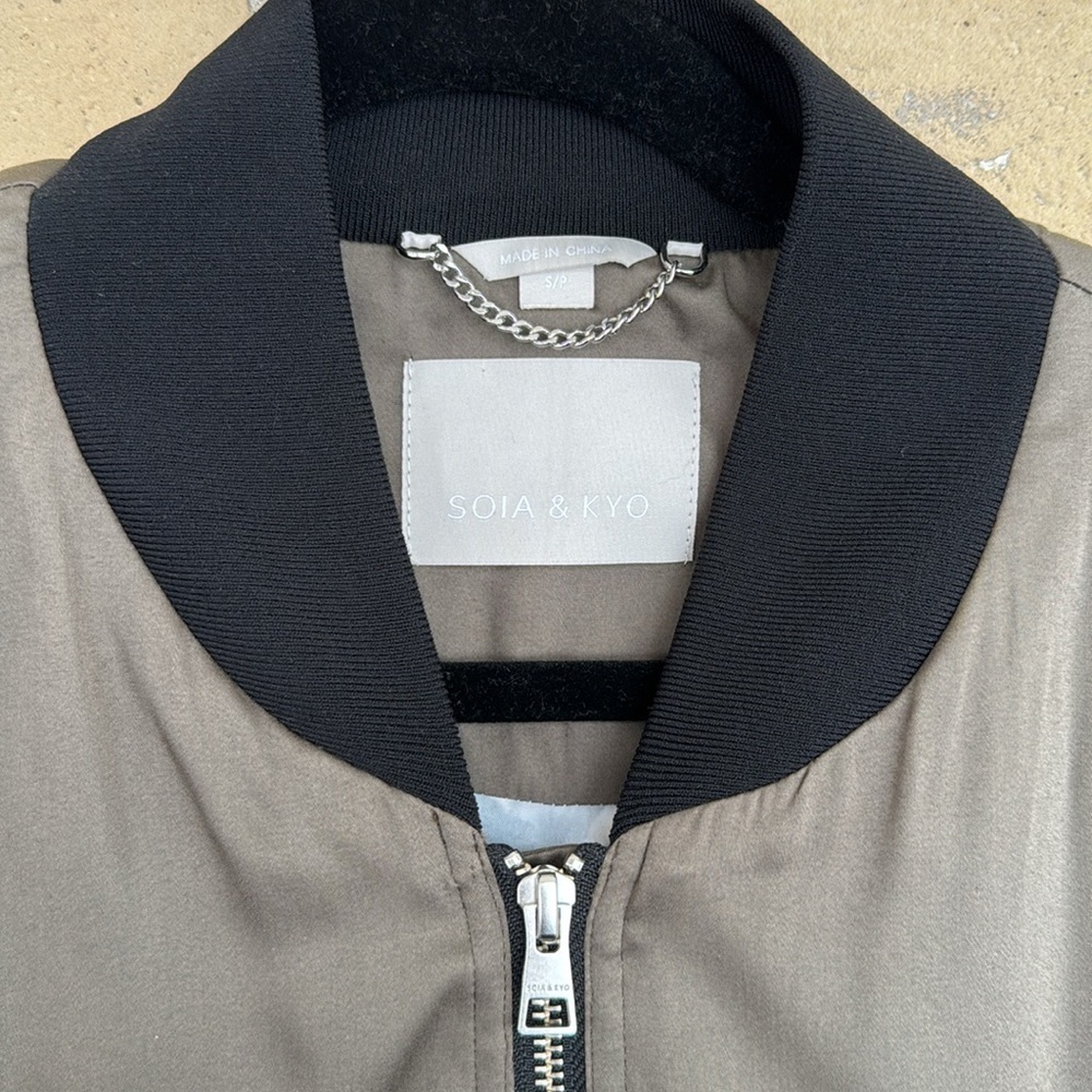 New Soia & Kyo Dark Olive Bomber Jacket - Picture 4 of 8